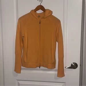 One Girl Who Orange Hooded Sweater